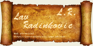 Lav Radinković vizit kartica
